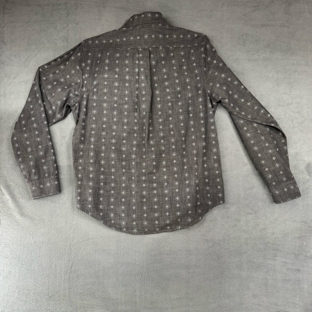 Blake Shelton x Lands End Mens Gray Geometric Pattern Long Sleeve Button Down M - Picture 7 of 9